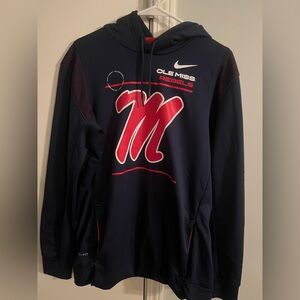 Nike Ole Miss Rebels Navy and Red Hoodie Large